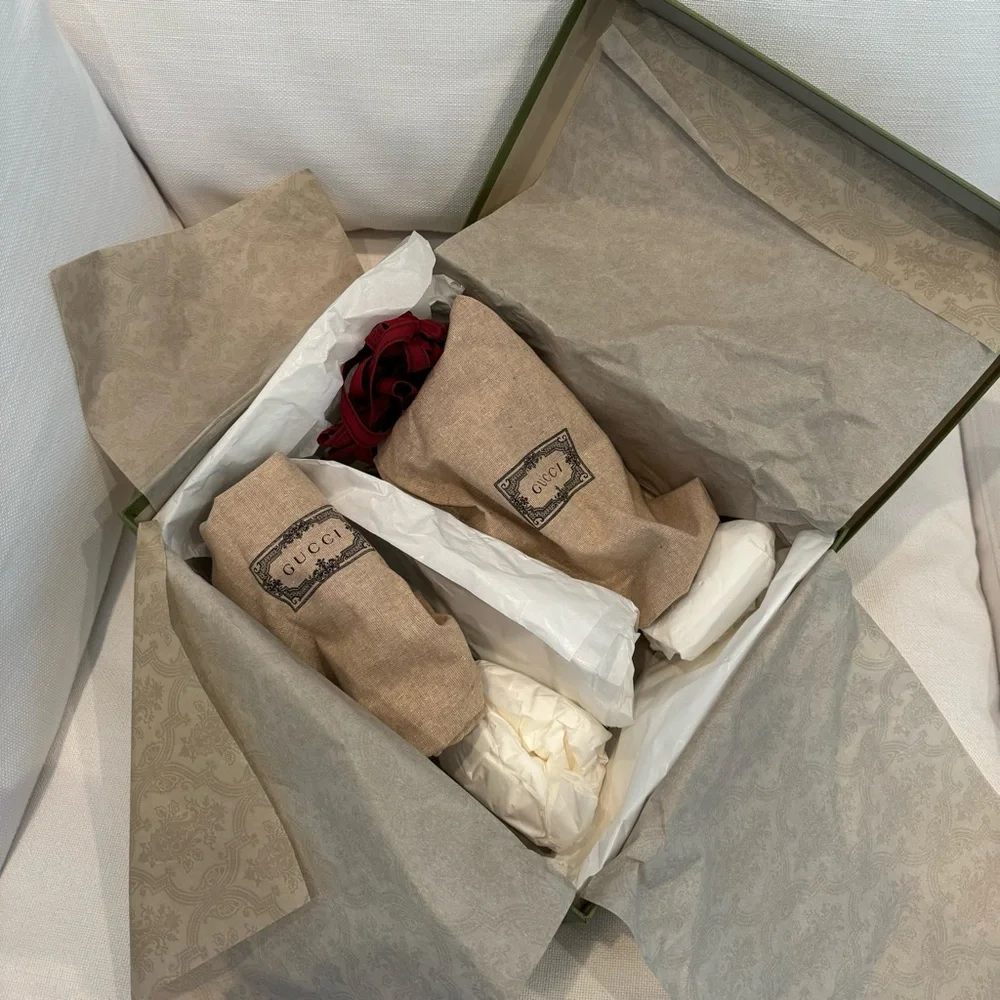 Gucci Brown Monogram Slides - Picture 8 of 9